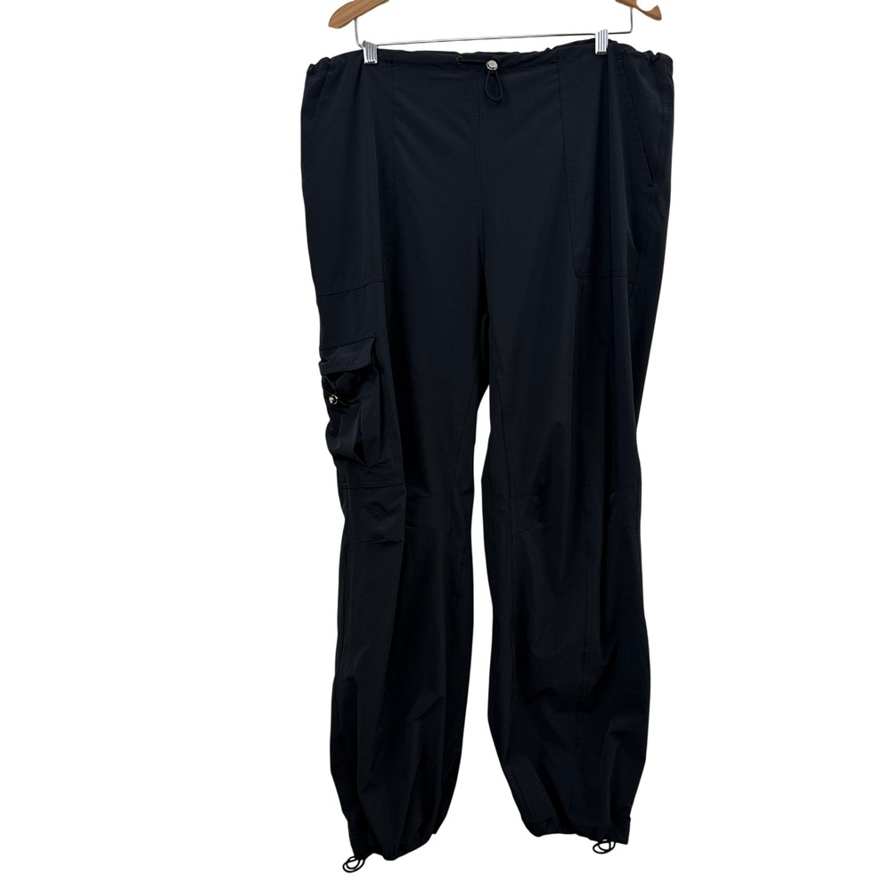 Alo Pants Womens Large Black It Girl Cargo Yoga Athleisure High Waist Pocket
